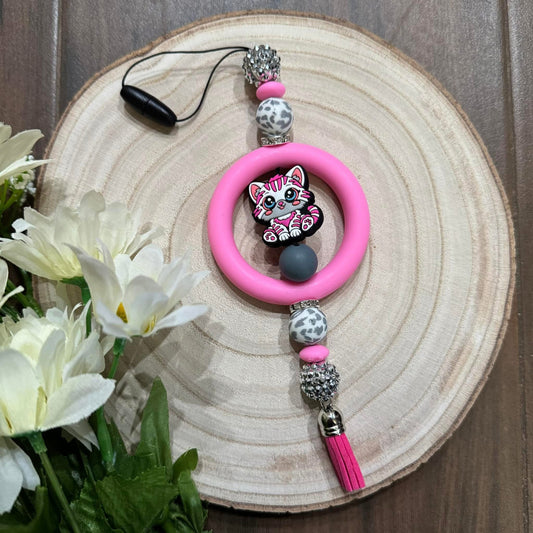 Pink Cat Car Charm