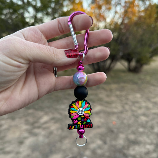 Autism Love Beaded Keychain