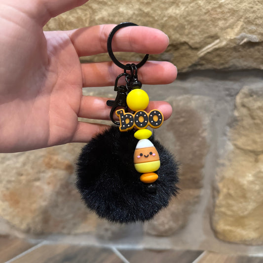 Boo Candy Corn Beaded Keychain
