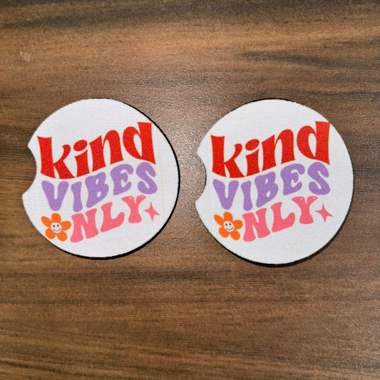 Kind Vibes Only Car Coasters