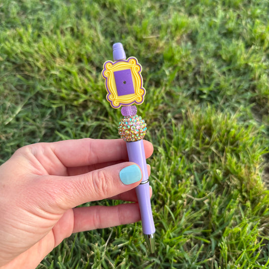 Yellow Frame Beaded Pen