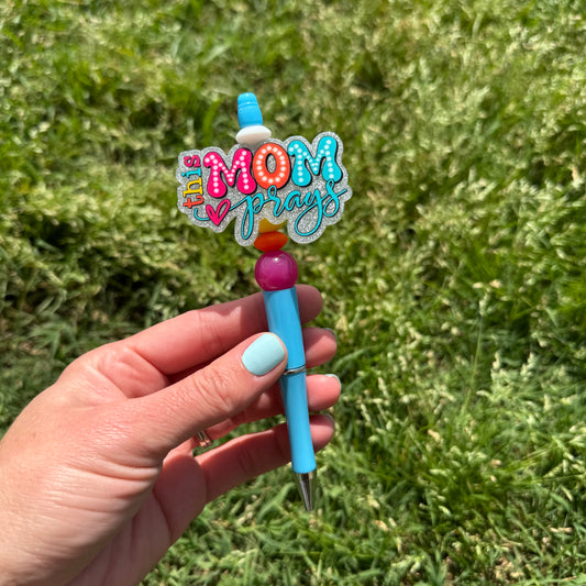 This Mom Prays Beaded Pen