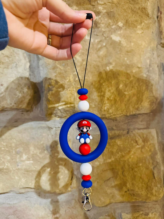Red Overalls Brother Car Charm