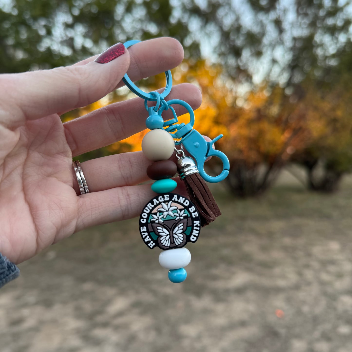 Courage & Kindness Beaded Keychain