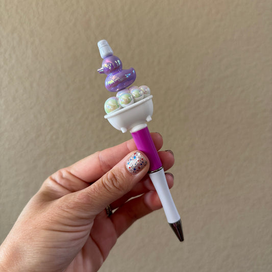 Purple Duck in Tub Pen