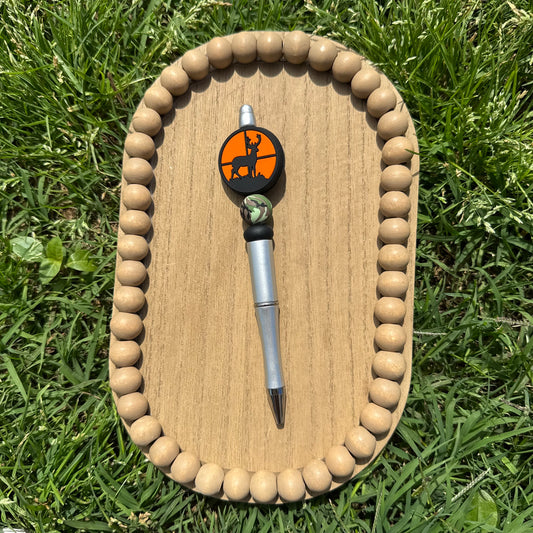 Orange Hunting Beaded Pen