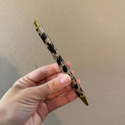 Gold Cow Print Pen