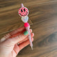 Pink Checkered Smiley Pen