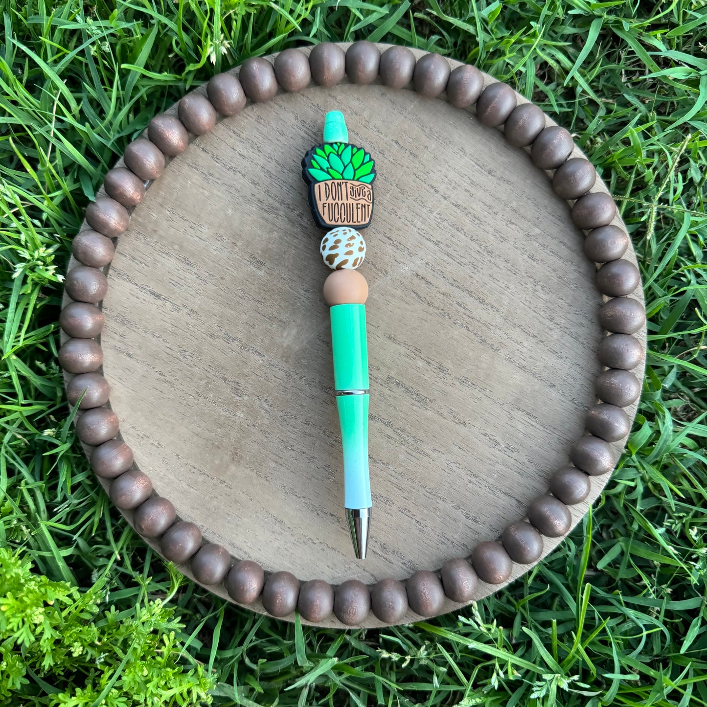 Don’t Give a Fucculent Beaded Pen