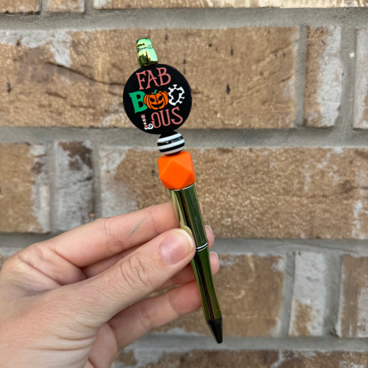 Fab-Boo-Lous Beaded Pen - Orange