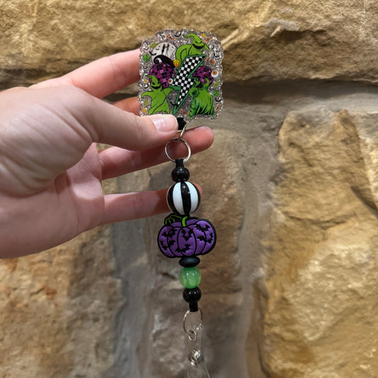 OB Beaded Badge Reel