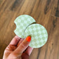 Green Checkered Car Coasters