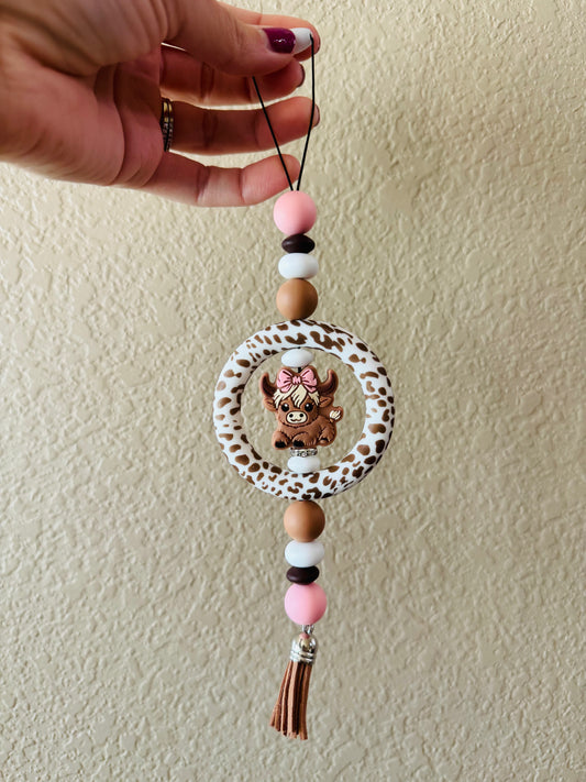 Girl Cow Car Charm