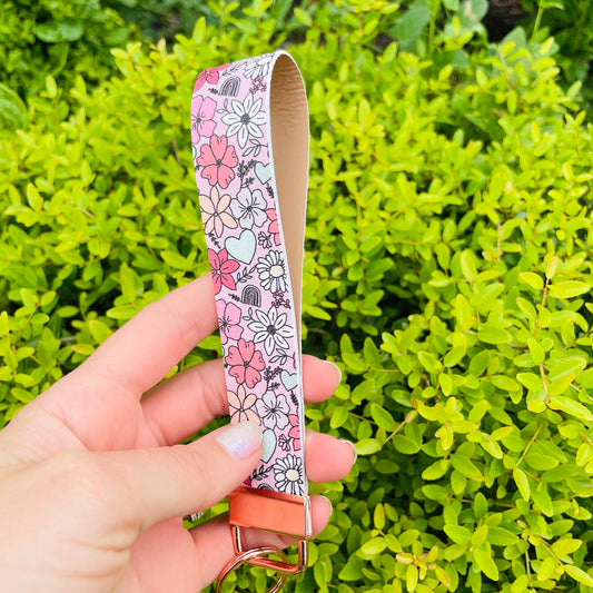 Rainbow Floral - Wristlet
