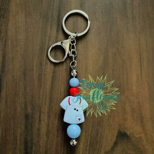 Blue Scrub Top - Keychain