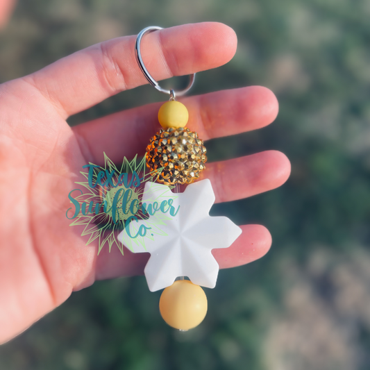 Golden Snowflake Keychain