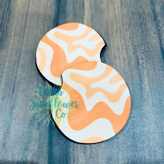 Groovy Orange - Car Coasters