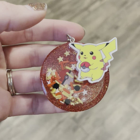 Yellow Lightning Character Shaker Keychain