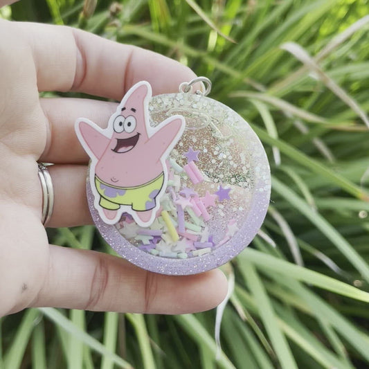 Pink Star Shaker Keychain