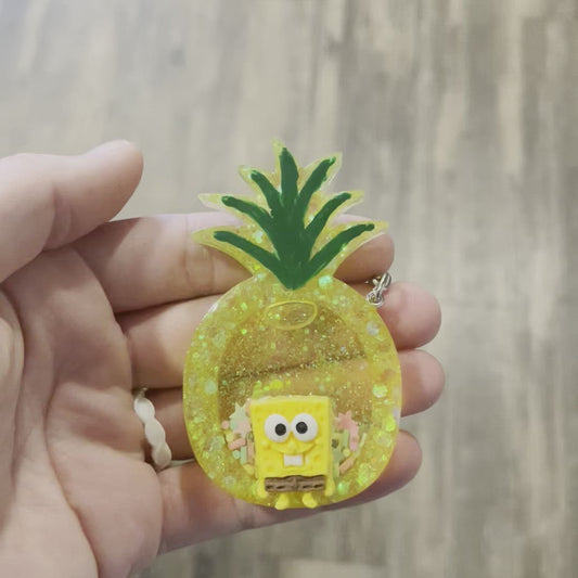 Yellow Sponge Shaker Keychain