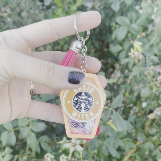 Girly Basic Witch - Shaker Keychain