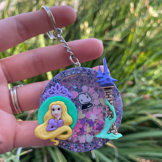 Long Hair Princess Shaker Keychain