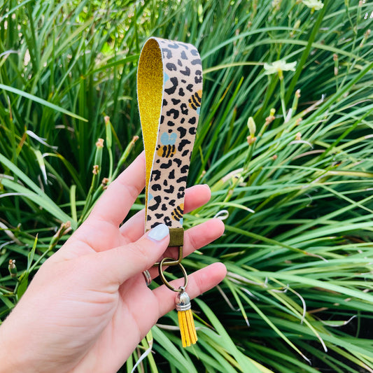 Bee Cheetah Wristlet