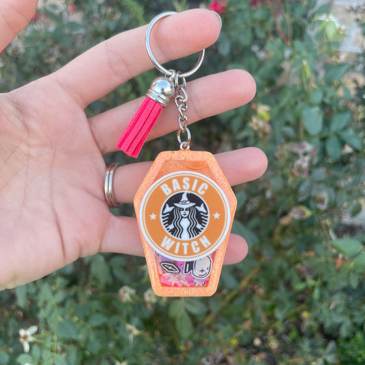 Girly Basic Witch - Shaker Keychain