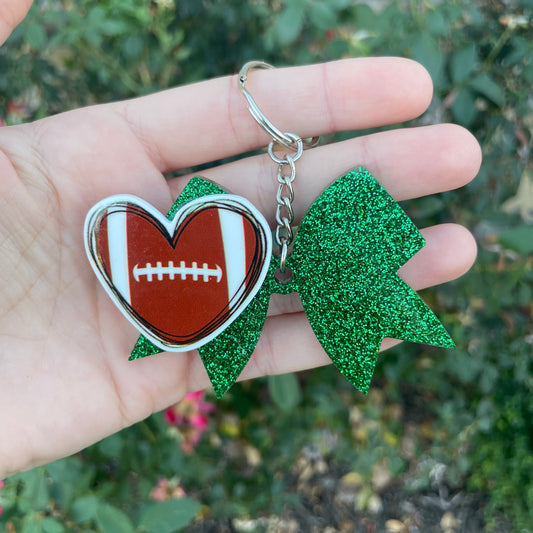Cheer Bow - Green Keychain