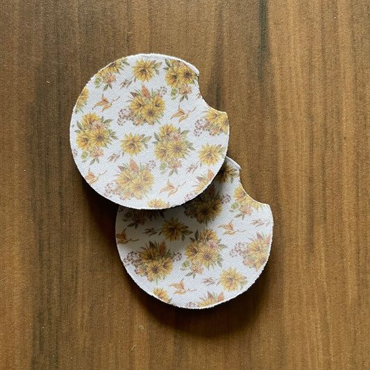Elegant Sunflower - Car Coasters